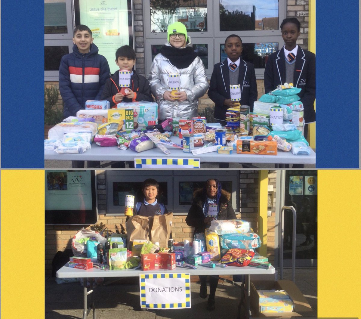 WE STAND WITH YOU UKRAINE 
The response and support on our first day collecting donations for Ukraine has been amazing! 
THANK YOU WOODY COMMUNITY! 
We will be accepting donations before and after school all this week.<a href="/PrimaryWoody/">WoodyPrimary</a> <a href="/Woody_Secondary/">Woody Secondary</a> <a href="/WoodySchool/">Woodmansterne</a>