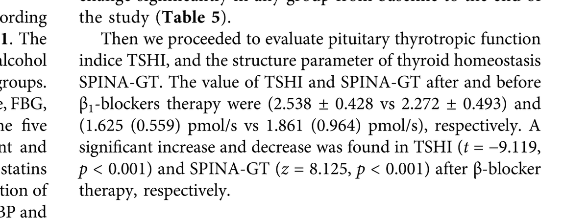 SPINATeam's tweet photo. Treatment with beta-blockers may result in a decrease of #SPINA_GT and increased #Jostel's TSH index (#JTI). https://t.co/kNHVwXKTLG https://t.co/E68zN6hvzq