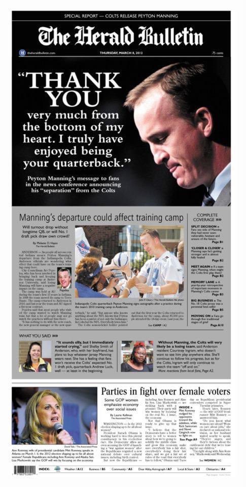 HeatherinIND's tweet photo. Ten years ago today, the @Colts released QB Peyton Manning. The end of an era. https://t.co/ZozywzndJh