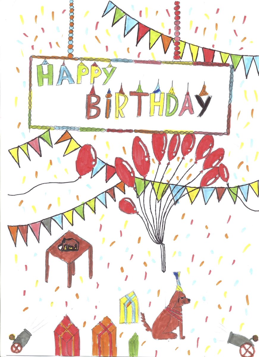 StrathAnnette's tweet photo. 🎈Winning card design🎈

Introducing the winning card design by one of the pupils at Annette Street Primary! The birthday card is available to buy via the Strathclyde online shop, which you can find in our bio. 

All card sales will go to Annette Street Primary @AnnetteStreetPS https://t.co/WLPbElYyoc
