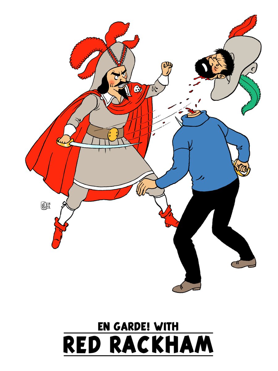 avicus_caesar's tweet photo. Hergé Macabre II : En Garde! With Red Rackham
Artist: Avik Kumar Maitra
Medium: Digital
Font: Tintin Majuscules
#herge #tintin #haddock #redrackham #fanart https://t.co/hbCcqXC7Wt