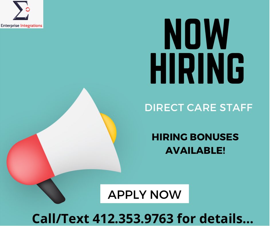 LLawrenceREI's tweet photo. Seeking experienced Direct Care Staff

Multiple shifts ⏰ 

Pay Rate: $13 -$16/HR

Hiring Bonuses available! 💵

Call/Text 412.353.9763 or comment below if interested. 

#pittsburghpa #directcare #directsupportprofessional #dsp #internship #socialservices #humanservices https://t.co/NbGbCPdfuI