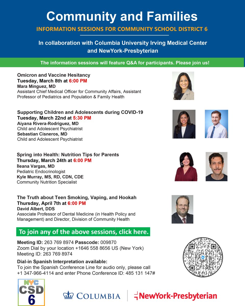 District6NYC's tweet photo. SERIES STARTS TOMORROW. District 6 #Health and #Wellness Series hosted virtually on Zoom. Click here to join: https://t.co/8b4Vzo0xIV Our goal is to provide helpful info and practical resources about a range of topics of interest to the school community. #CSD6 #NYP #CUIMC #WIN6 https://t.co/mnZ44e1Tnc