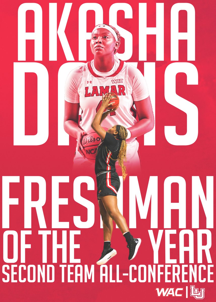 LamarWBB's tweet photo. WAC Freshman of the Year goes to our very own Akasha Davis! She's also named Second Team All-Conference! 
#WeAreLU https://t.co/kNkaXn8Uvv