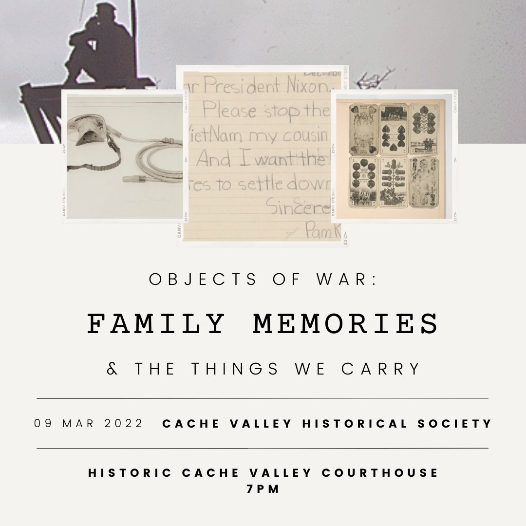Wednesday!! Join our team for a talk on how we can better understand the objects and stories brought home by returning veterans, and how to use objects to understand the history of America's wars.