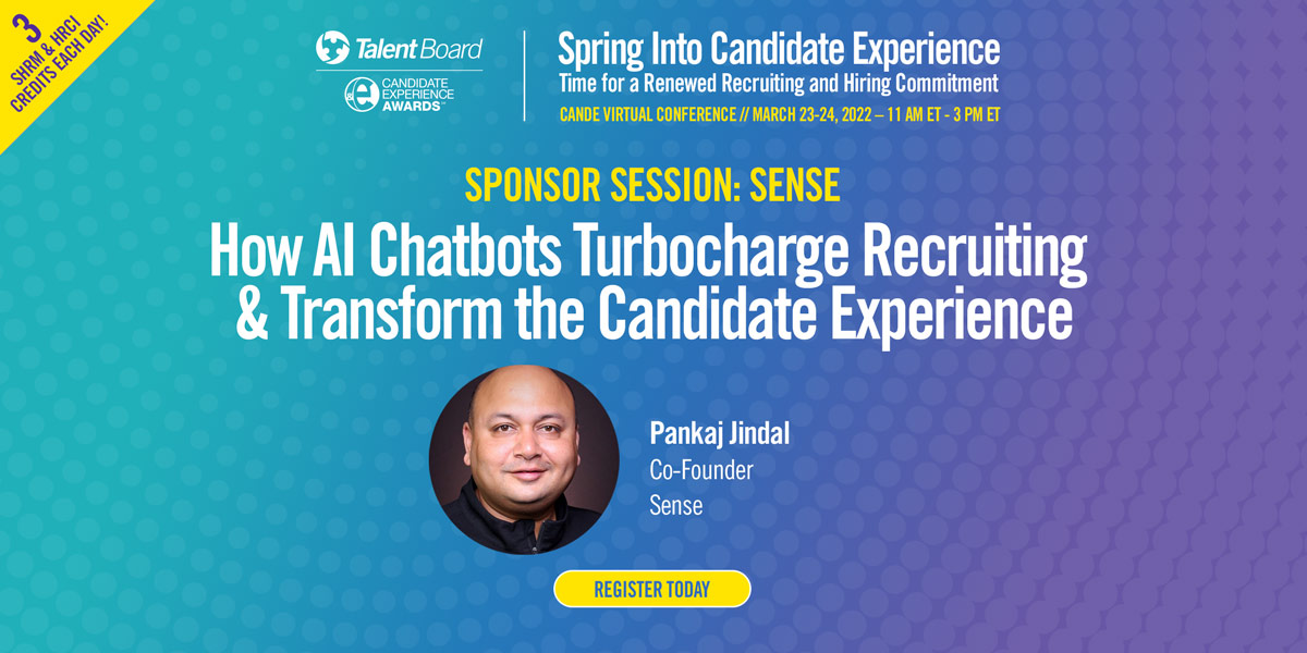 #Candidateexpectations and #hiring demands are rising. Learn how chatbots can help maximize hiring opportunities and deliver exceptional candidate experiences in this session happening on March 23rd, 2:05 PM (ET) at #TheCandEsVirtualConference bit.ly/3vLuA6Z