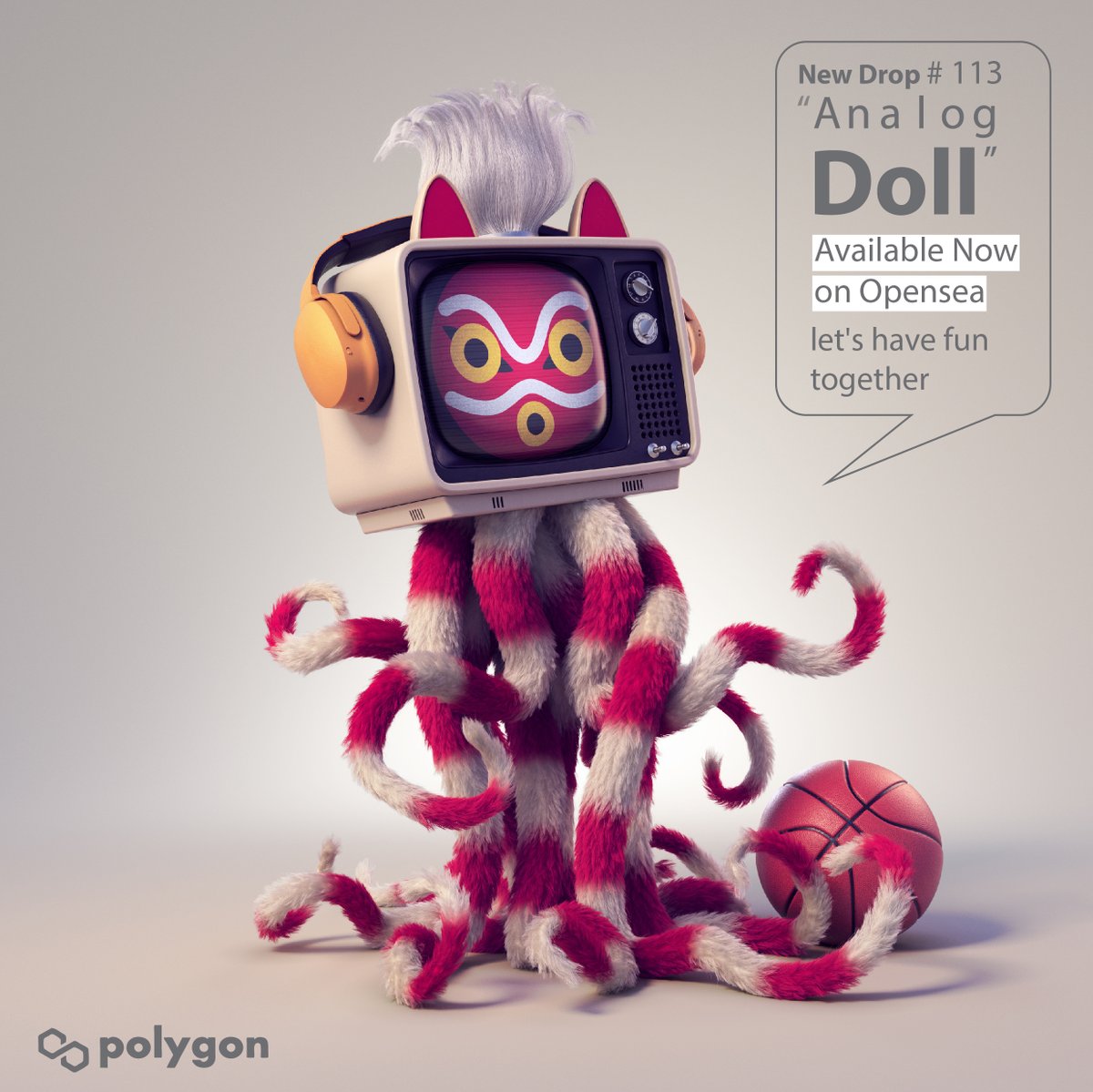 New Drop!! "Analog Doll" #113
on <a href="/0xPolygon/">Polygon | POL</a> <a href="/opensea/">OpenSea</a> 📺🐙🐙🐙
Let's have fun together.

opensea.io/collection/ana…

Join Discord : discord.gg/ZKv3P5cAk3

#NFT #NFTS #NFTCommunity #NFTdrop #nftart #OpenSeaNTF #NFTartists #Polygon #NFTcollection  #NFTJPN