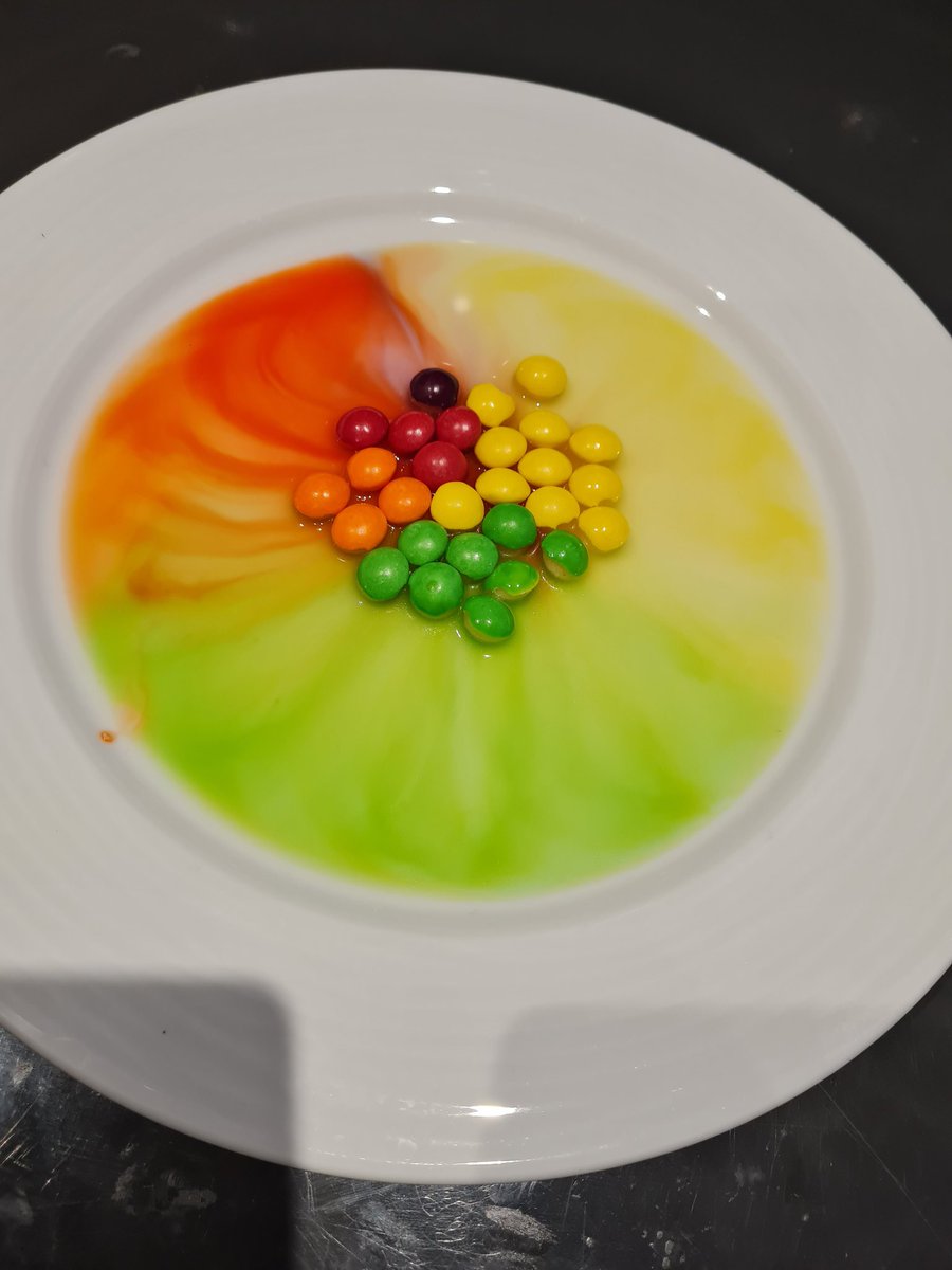 SmithBunday's tweet photo. Son wanted Skittles from vending machine after swimming... realised he didn't like them so we did this... #diffusion #sweetscience https://t.co/bV71HKG7Wt