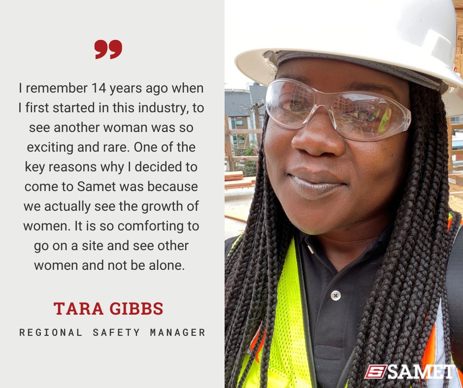 sametcorp's tweet photo. We are kicking off #WomenInConstructionWeek with Tara Gibbs, Regional Safety Manager. She shared with us her excitement surrounding the increased representation of women in the construction industry.
#wicweek2022 #envisionequity #womeninconstruction #sametcorp #safety https://t.co/CNHTomlFnk