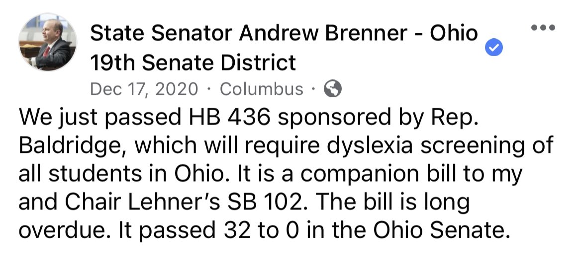Watched recent SBOE meetings; members appear unsupportive of #dyslexiahandbook Sen. Brenner <a href="/brennerforohio/">Andrew Brenner</a>-you have a legacy of helping dyslexic students in OH, but if SBOE won’t approve handbook, your work for our #dyslexic kids goes down the drain. Don’t give up on our kids!