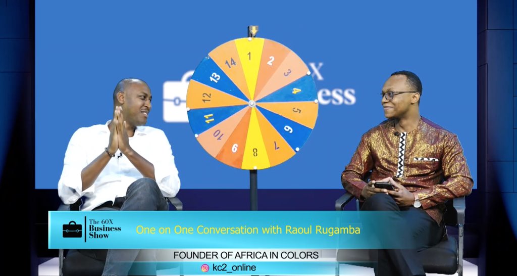 chris_Kitumaini's tweet photo. Thank you @raoulrugamba for making it to the #60xBusiness 📺 show and sharing insights about your entrepreneurship and creative journey with @africaincolors .Keep elevating the creative industry . #RwOT stay tuned each Monday at 8:30pm on @KC2_RW for more business conversations. https://t.co/vuxb5XoaWA