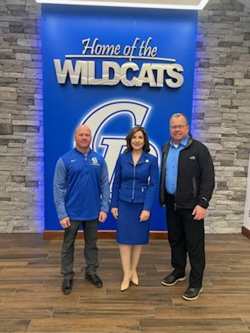 oksde's tweet photo. .@joy4ok is spending the day touring schools and meeting w/ educators &amp; students in Garfield County. Stop 2: Covington-Douglas Public Schools. #oklaed  Great things happening in Covington! Thank you for hosting us, Wildcats! https://t.co/uYxW37Rk8f