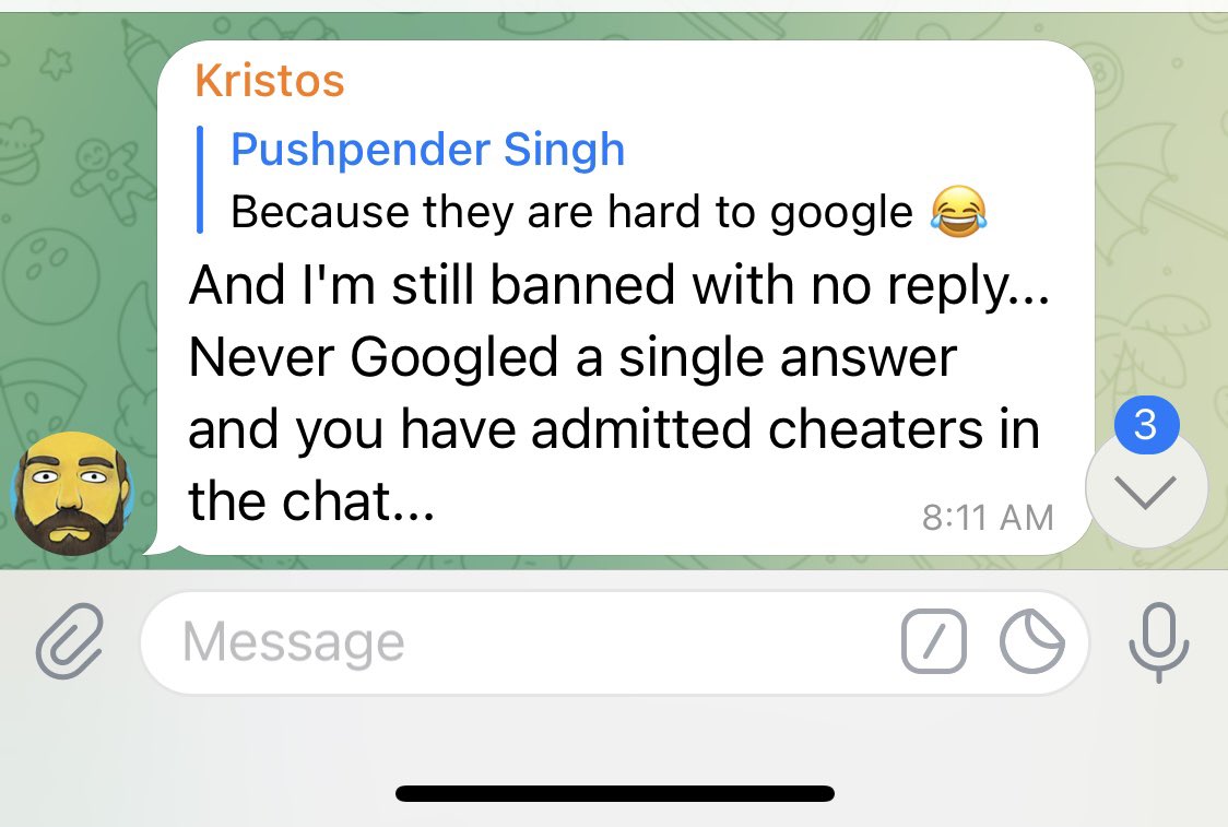 MimirWatchdog's tweet photo. @MariaSiget @MimirQuiz This message was sent in the Telegram Chat TODAY. Shows that you’re telling blatant lies and destroys any sense of credibility you had https://t.co/a2s9AxfbeN