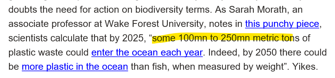 First estimates were 8 million tons, then became 10s of millions, and this is the first time I see 100s of millions of tons. 

Big numbers may sound scary, but the problem with inflating pollution numbers is that the impact of any corrective action will look tiny in comparison.