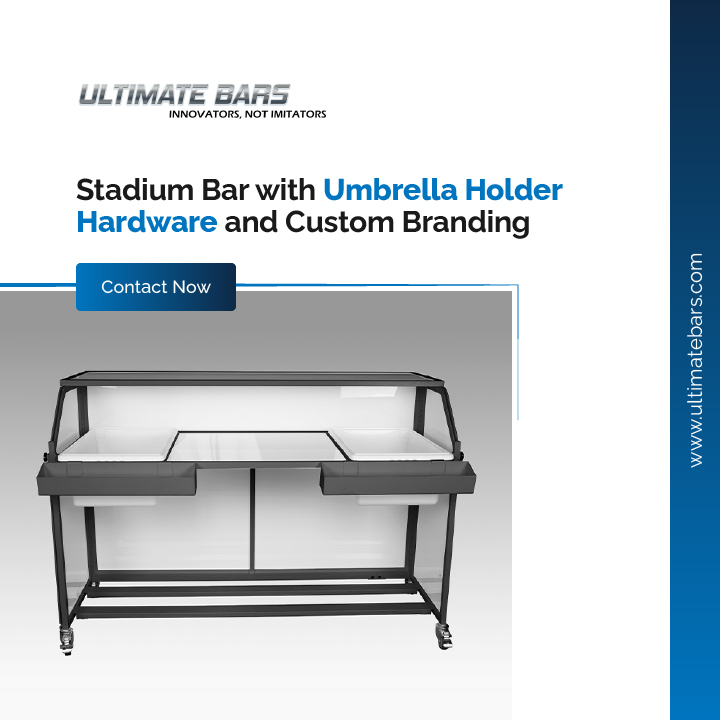 ultimatebars's tweet image. No more looking for suitable #portablebars for #outdoorbar requirements. Try our #StadiumBar with all the essential features – available in white, black, and silver: bit.ly/3I2Sfn3. #stadiumbaronline #bardesign #barowners #ultimatebars