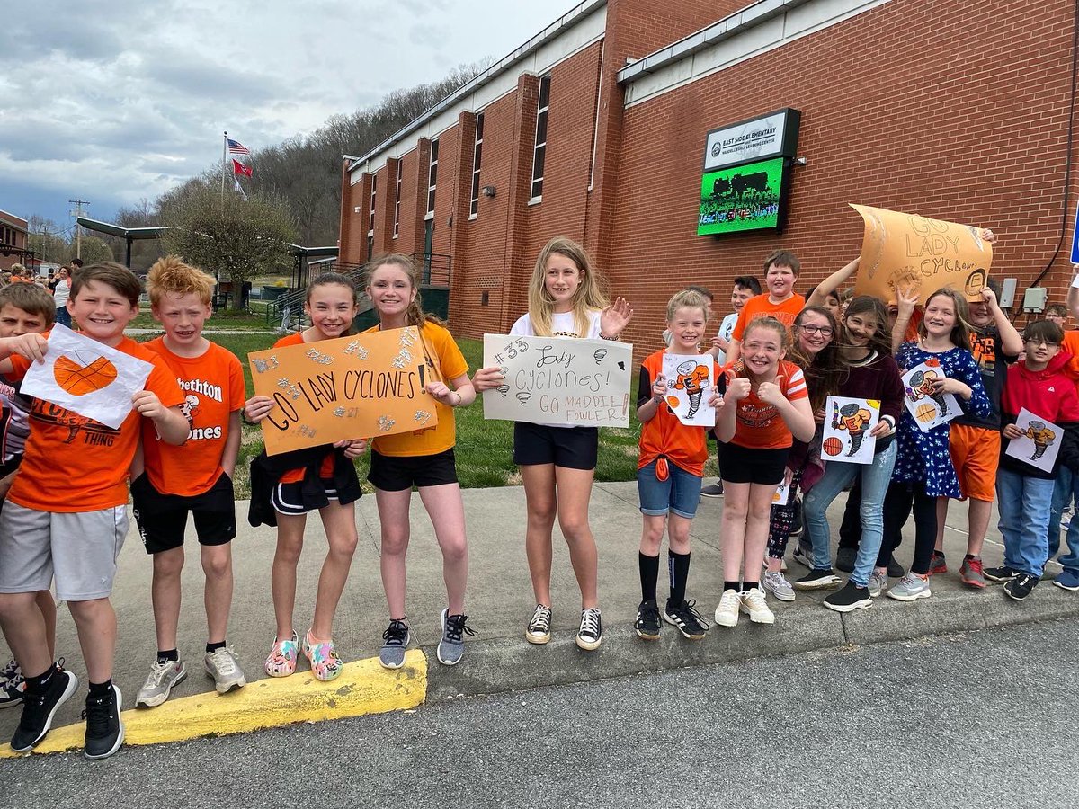 Thank you East Side, West Side, Harold McCormick, TAD, and EHS for the send off to state! 🌪 #WE