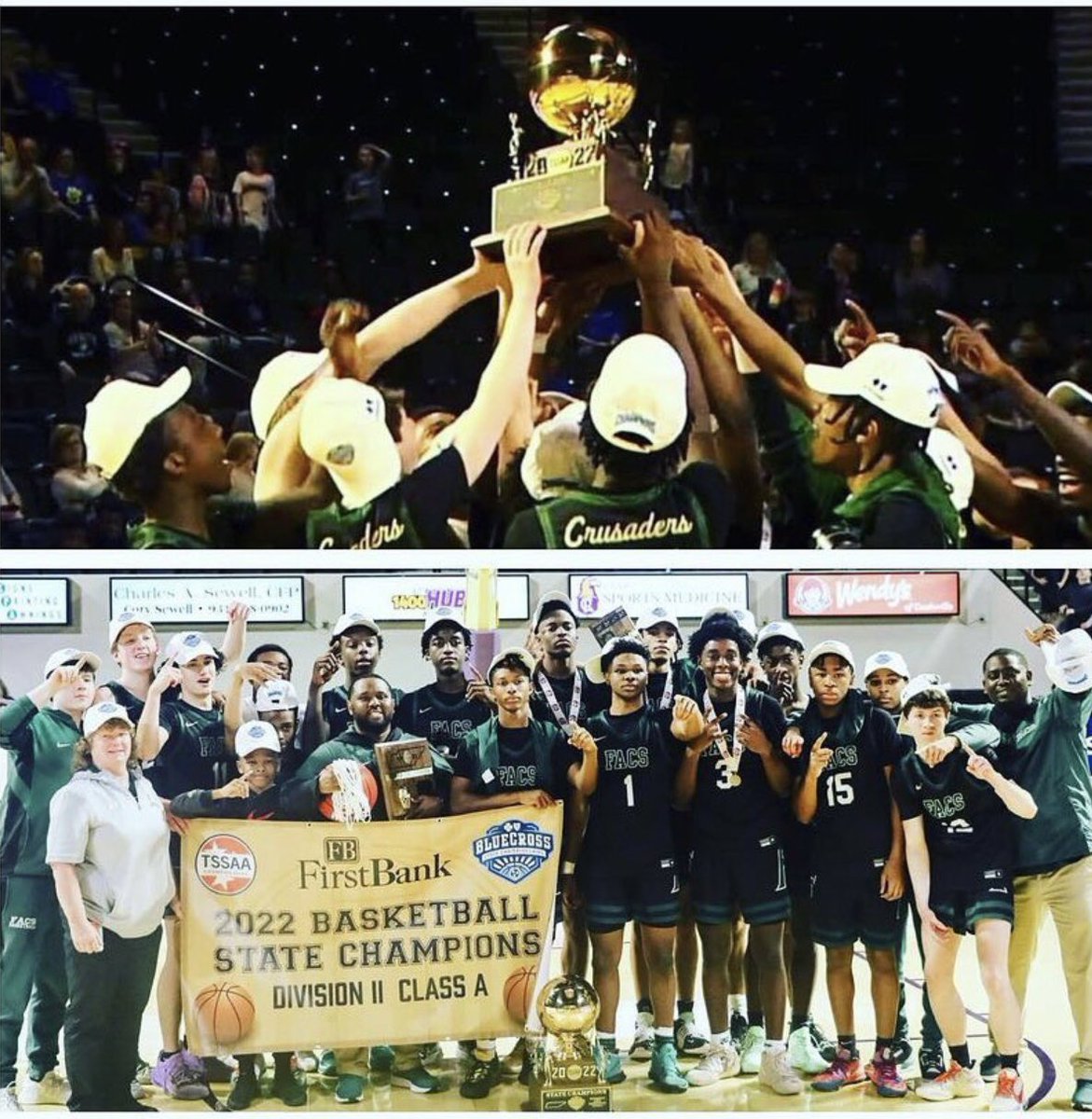 STATE CHAMPIONS!🏆🏀
Over the weekend, FACS made history… bringing home its first state championship trophy, DII-A Boys Basketball. 
The seasoned team, along with Mr. Basketball finalist Daniel Egbuniwe, brought their best game yet to defeat Goodpasture 48-42. <a href="/dwilkes80/">Dee Wilkes</a>