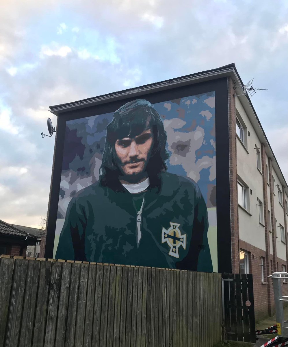 twsportsgroup's tweet photo. How good is the new George Best mural in the Cregagh Estate?
We were proud to play a part of twinning the George Best Cregagh Green alongside Cregagh CA, Belfast CC & @NationalCFA.
This was the first Peace pitch in Ireland (North & South) twinned with Flanders Peace Field ๐ง๐ช https://t.co/ksevC7M3bS