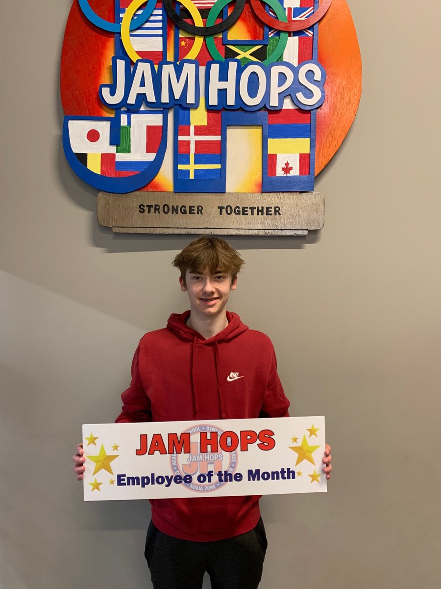 jamhopskids's tweet photo. Congrats to our March #EmployeeoftheMonth, Brayden!👏 He is a lvl 10 competitive gymnast and has been coaching for just 8 months. He has already grown in his leadership skills, works as much as he can, is willing to help out in the gym, and is great with his students!🤸‍♂️ https://t.co/ZyHn88Lgdl