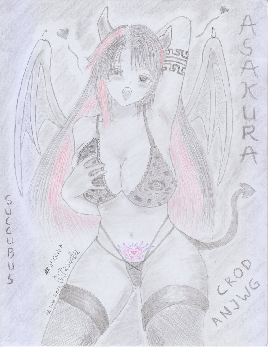 Akhirnya kelar juga gambar fanart @AsakuraSuccubus yang crod sekebon, ampe lemes anjir. #Artsakura #Succasa #AsakuraSuccubus