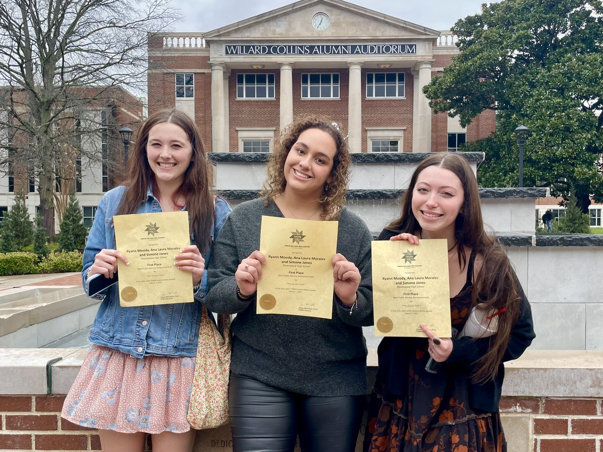 RHS TV (@wcsrhstv) on Twitter photo HUGE shoutout to our First place winners for Best PSA - Ryann Moody, Ana Laura Morales, and Simone Jones. Powerful and fierce group of women! #THSPAAwards2022 <a href="/wcsRHS/">Ravenwood HS</a> #rhstv
youtu.be/VvNP1ZJyWys HUGE shoutout to our First place winners for Best PSA - Ryann Moody, Ana Laura Morales, and Simone Jones. Powerful and fierce group of women! #THSPAAwards2022 <a href="/wcsRHS/">Ravenwood HS</a> #rhstv
youtu.be/VvNP1ZJyWys