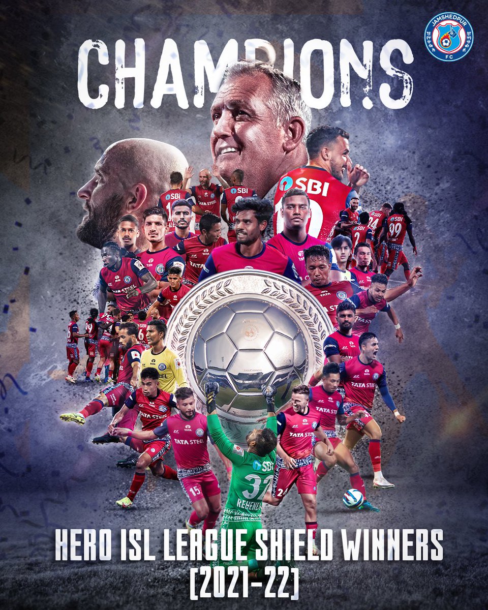 JamshedpurFC's tweet photo. 🛡️LEAGUE SHIELD CHAMPIONS 🏆

That's it. That's the post. 🔥😎

#JamKeKhelo https://t.co/MUikOv88e3