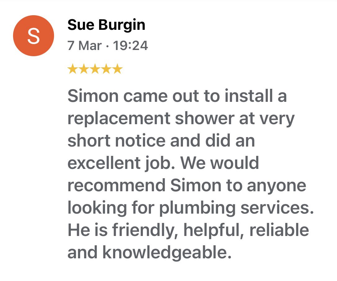 Another 5star Google Review 😎

#Cornish #plumber #plumbing #socialmediamarketing #customerservice #onemanband #advertising #localbusiness .#camborne #praze #business #local #supportlocal #hayle #redruth #helston #porthleven #penzance #takeprideinyourwork   #24hours #secondtonone