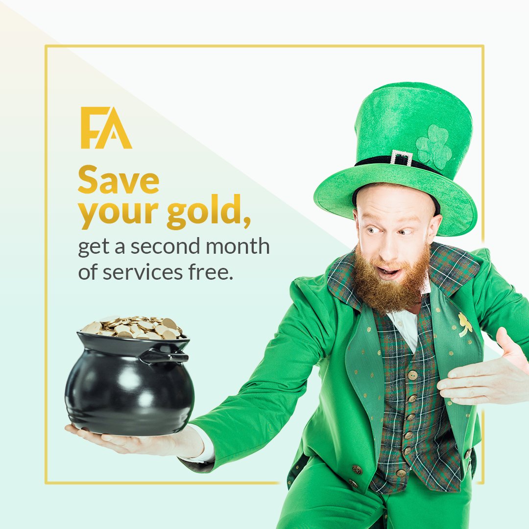 FullyAccount's tweet image. 🍀Been down on your luck? We're here to help. Sign up for services in the month of March and receive a second month of services for FREE!🌈