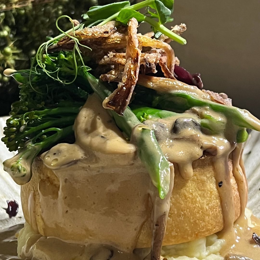 This Week is British Pie Week 🥧 ⠀
We're doing some special pies for this week only! ⠀
Fish Pie ⠀
topped w/ creamy mash/ parmesan crumb/ seasonal greens ⠀
⠀
Chicken &amp; Black Pudding ⠀
w/creamy mash/mushroom sauce/crispy onions/ broccoli ⠀
⠀
#NationalPieWeek