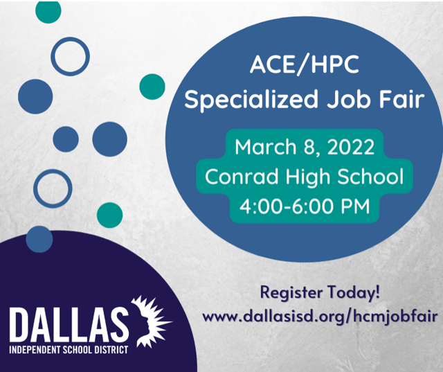 BestinClassDFW's tweet photo. 🗓️Mark your calendars! Dallas ISD is hosting an in-person job fair TOMORROW from 4:00 p.m. to 6:00 p.m. at Conrad High School.
Principals will be interviewing for Teachers, Teacher Leads, Paraprofessionals, and more! 
Sign up: https://t.co/xbnokHHiIr https://t.co/caqBLvMUzY