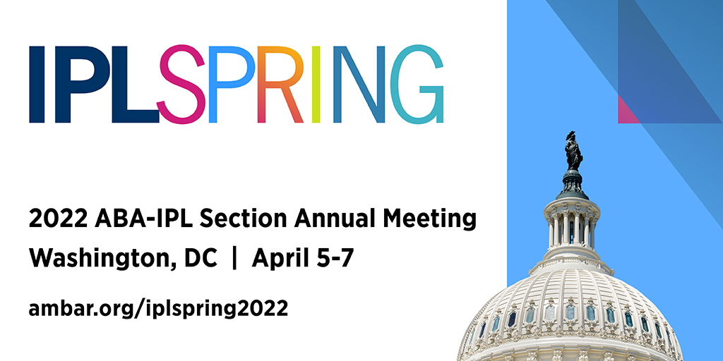 abaipl's tweet photo. Join your IP colleagues at IPLSPRING! Register today to earn CLE in-person in Washington, DC at the Grand Hyatt Washington. Register for IPLSPRING at https://t.co/E83ESj6R1a
#iplspring #intellectualproperty https://t.co/vJYMLVVLu4