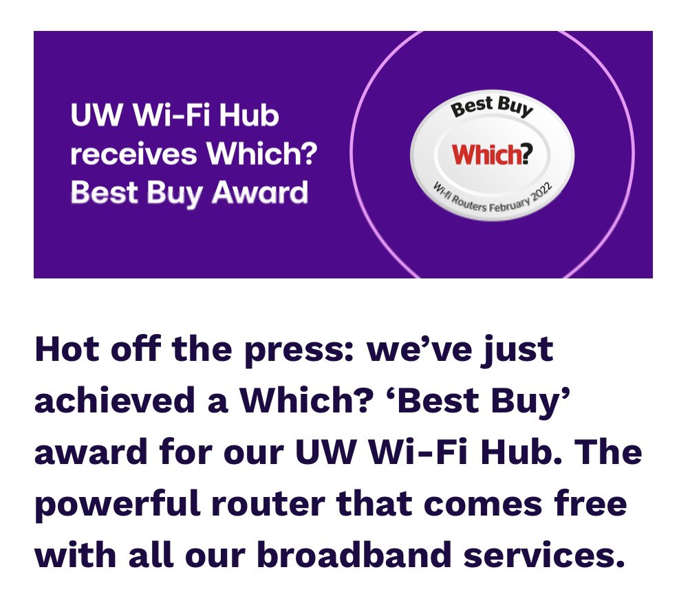 ScottysClub's tweet photo. Another Which award to run alongside our recommendation from Which Magazine for best broadband π
#broadband #whichmagazine #savings https://t.co/FBJktA865m
