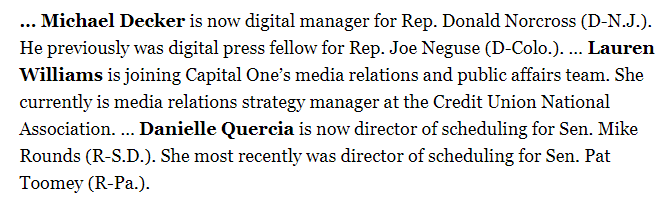 YSLaurenT's tweet photo. When your latest career move makes it into Politico Playbook. 🔥 https://t.co/dJcYmp9gBQ