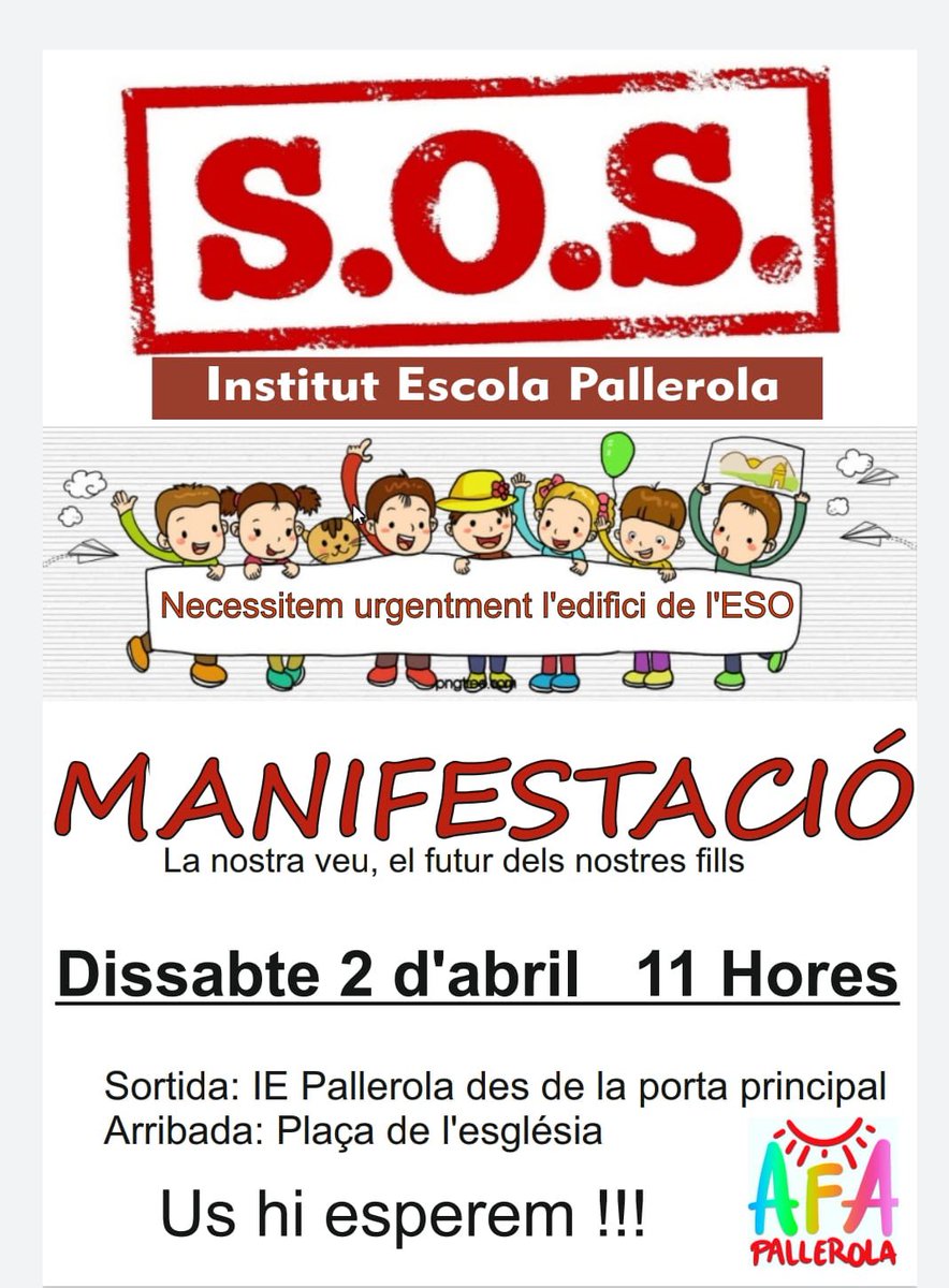 Afa_IEPallerola's tweet photo. Decorarem els balcons i finestres del poble amb les nostres reivindicacions i ens trobarem als carrers el proper 2 d’abril! #Volemledifici @SSTTMVO ! https://t.co/a9NFobN36V