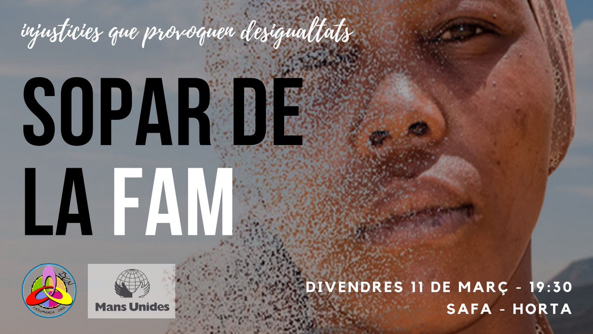 Aquest divendres, i després de dos anys sense poder-se fer, tornem a organitzar el #SoparDeLaFam al @Safahorta
En aquesta ocasió a benefici de la campanya de <a href="/mansunides/">Mans Unides Barcelona</a> 

A les 19:30 farem un taller de sensibilizació, i després farem el sopar al menjador.

Us hi esperem!