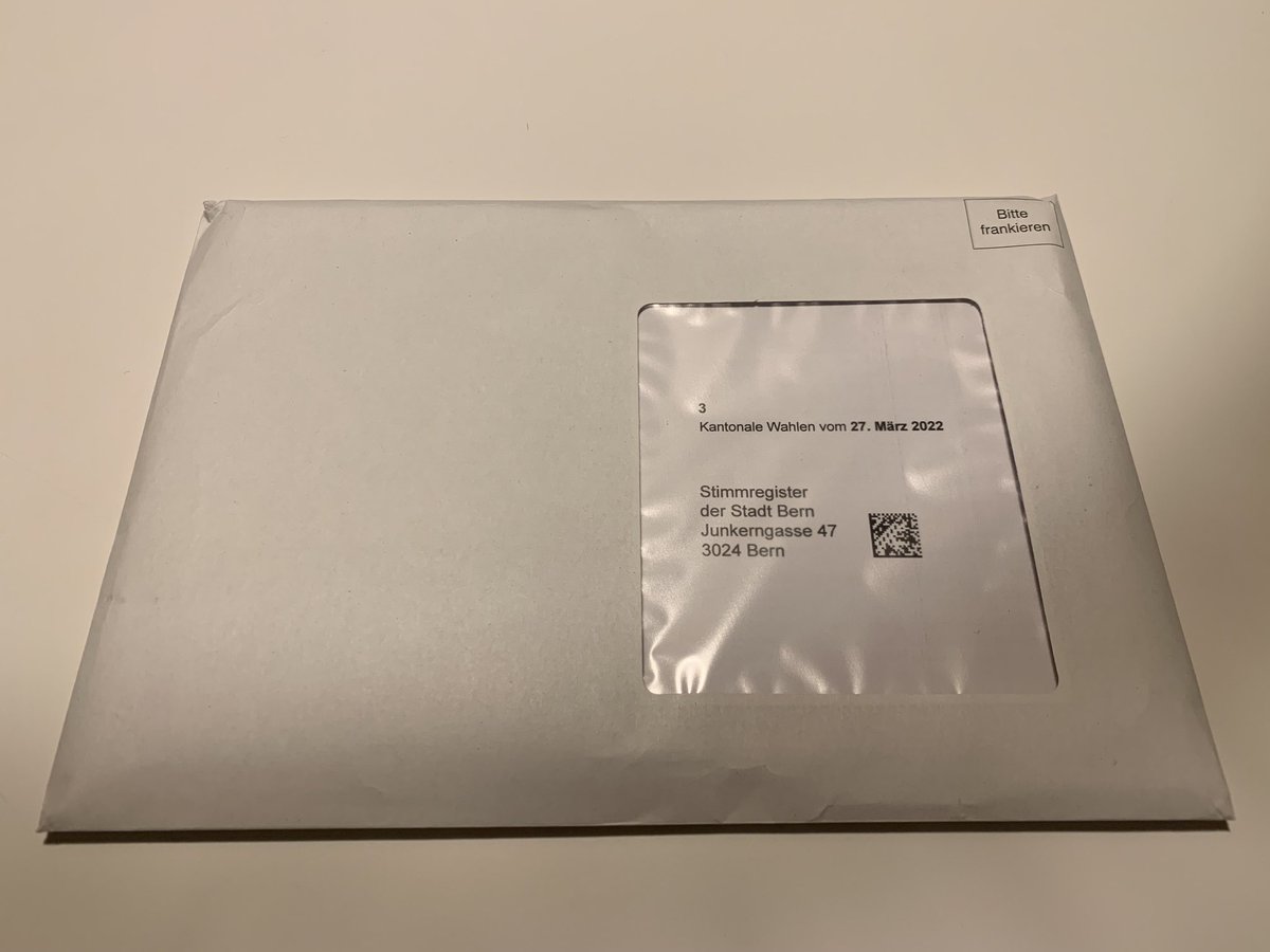 Das Wahlmaterial ist heute eingetroffen. Ich habe bereits gewählt. Wählen ist ein Privileg. #Grossratswahlen #WahlBE22 #WahlenBern2022 #SP #DieKompetentenVier