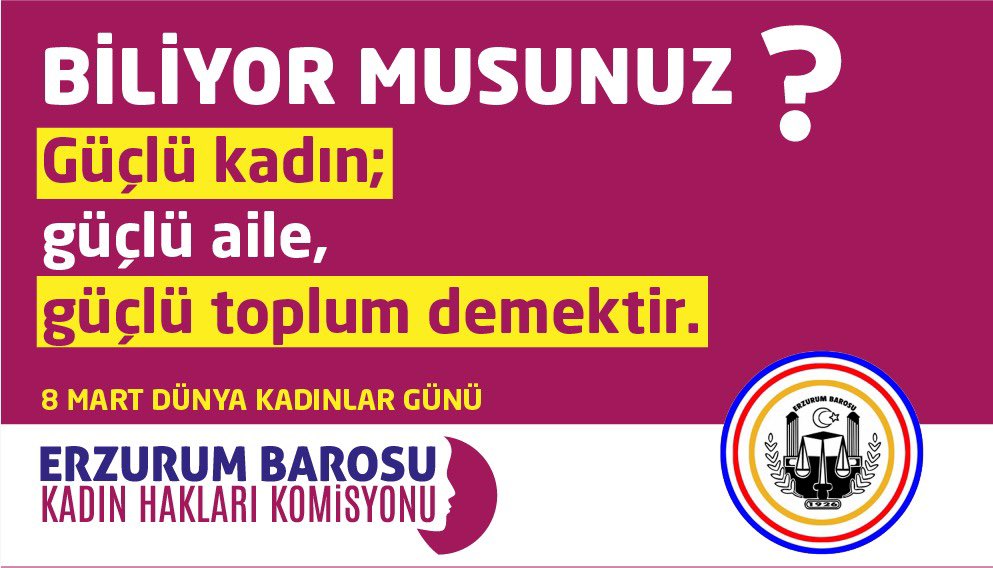 Güçlü kadın; güçlü aile, güçlü toplum demektir. 

Bir gün değil, her gün kadınların yanındayız 🌸

#8MartDünyaKadınlarGünü
#8MartDünyaKadınlarGünüKutluOlsun
#8Mart