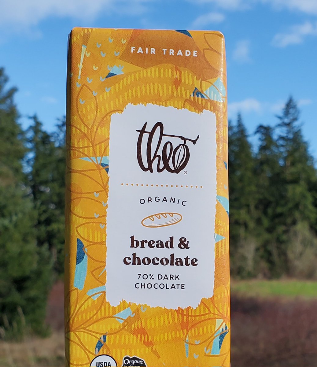VictoriaCRandom's tweet photo. My snack at work today. 
What chocolate is comforting you through another Monday?

@theochocolate 

#theochocolate #chocolate 
#breadandchocolate #darkchocolate  #chocolatewithbread #organicchocolate https://t.co/HGZxbuB8LH