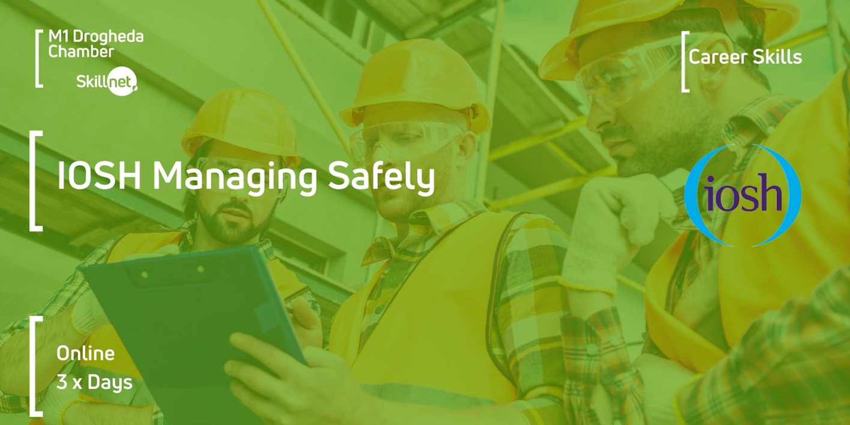M1Skillnet's tweet photo. IOSH Managing Safely course gives management & supervisors knowledge to fulfil their responsibilities in handling resources and risk
May 12th, 19th, 26th Online
Book here > https://t.co/6nZAHULCsD
#Louthchat #M1Skillnet @DroghedaChamber https://t.co/JZHrH69p1c