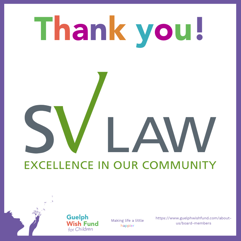 SV_LawFirm's tweet photo. SV Law is more than happy to contribute to such a wonderful cause ❤️
Visit @GWFC1 to find out how you can donate too.
*
*
*
#SVLaw #GuelphWishFund https://t.co/UQ1iD7PyFF