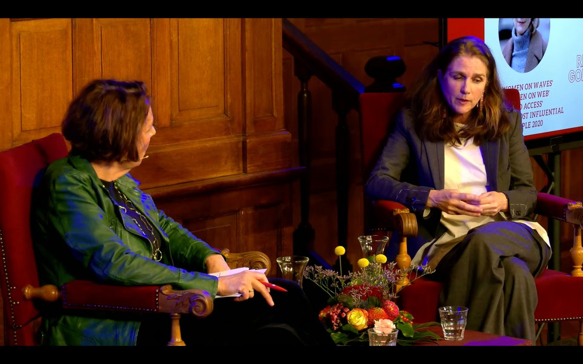 _stellats's tweet photo. Inspiring, emotional, just goosebumps! @MaasAngela interviews @rebeccagomperts about her work on medical abortion. Two revolutionary doctors on the same stage! 
#alettajacobsprize #collegetour2022 #universityofgroningen https://t.co/lVYPW4I1N8