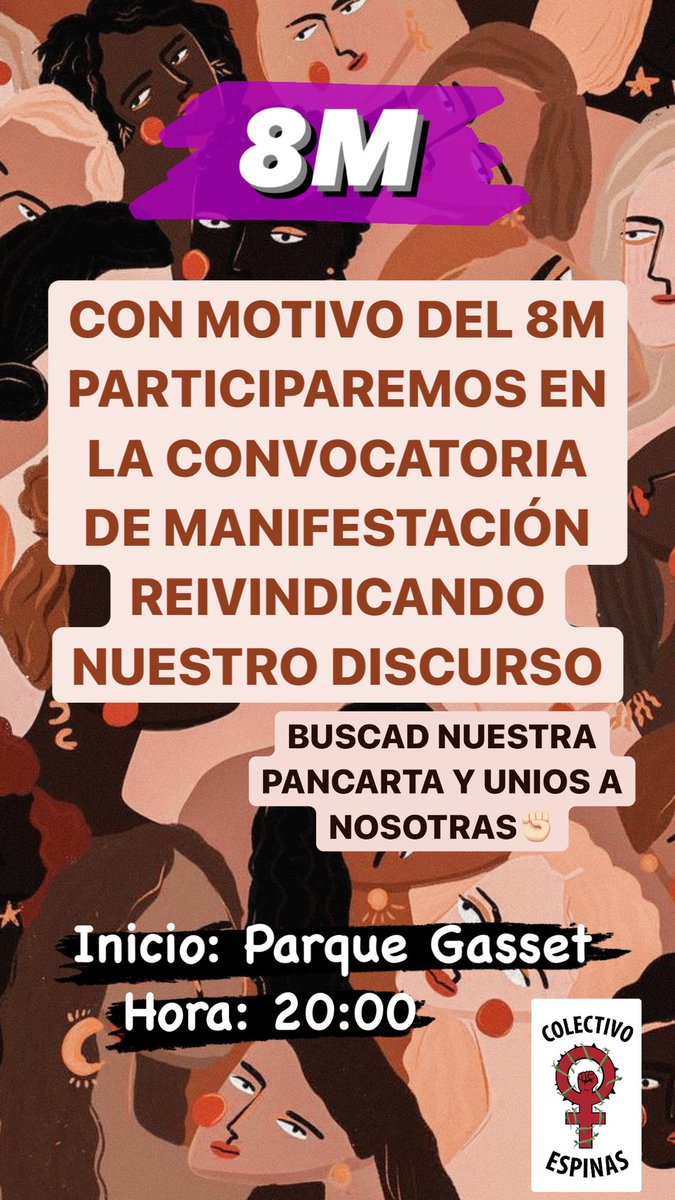 Mañana asistiremos a la manifestación convocada con motivo del día por la lucha de la mujer obrera, podréis encontrar nuestro bloque en la misma, reivindicando siempre nuestro discurso e ideología.
Nos vemos en las calles!!!✊🏻✊🏻