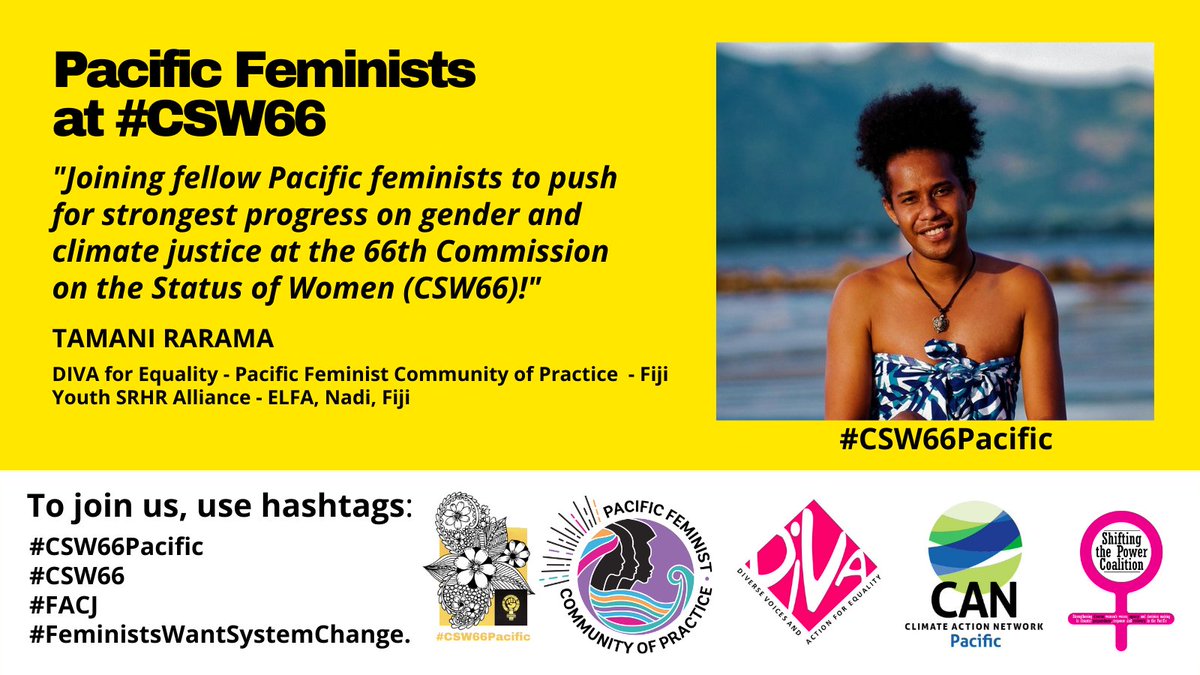 STPCoalitionPac's tweet photo. We have joined the @CSW66Pacific campaign as a key partner...
Sharing feminist demands in a global climate, socio-economic and ecological emergency! Longtime Pacific civil society commitment to climate &amp; ecological justice.
#StrengthInNumbers #SolidarityNetworks https://t.co/q2fdLG68Wi