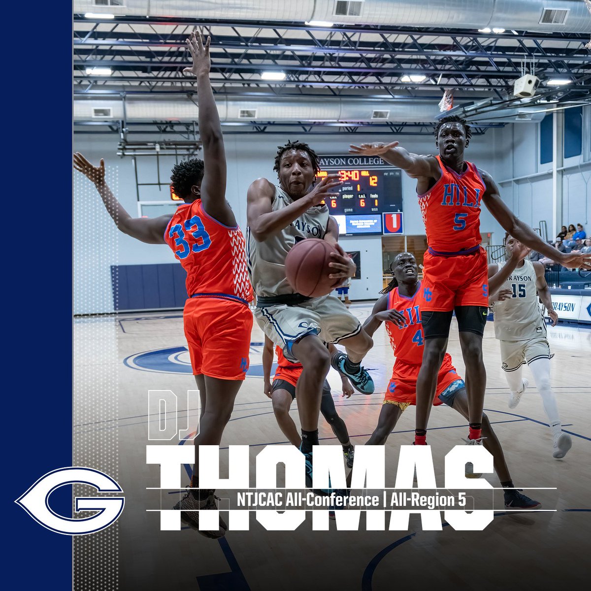 Congrats to DJ Thomas (<a href="/DTh0mas0/">Dj Thomas</a>) for being named as an NTJCAC All-Conference player and making the All-Region 5 team for the 2021-22 season!
