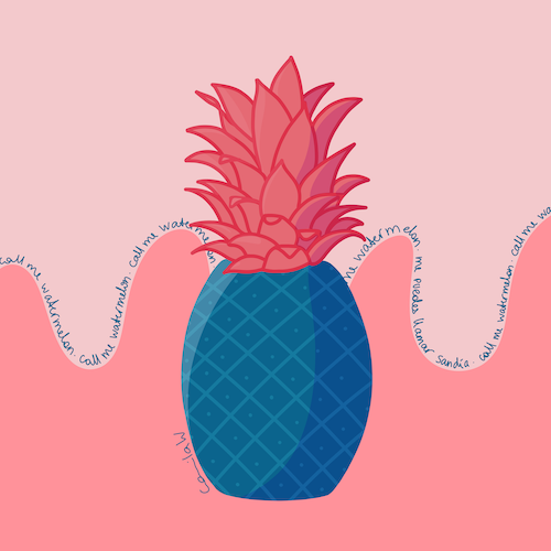 CamiWasserbach's tweet photo. This is not a pineapple 💙
Exploring how I feel when somebody wants to put a label on who I am.
This NFT will be part of my Tutti Frutti Project.

@espovisuals You have inspired me so much! Thank U  
 
#NFT #NFTCommunity #NFTCollection #WomaninNFTs #WomanInNft #DigitalArtist https://t.co/ufoYPzWs1H