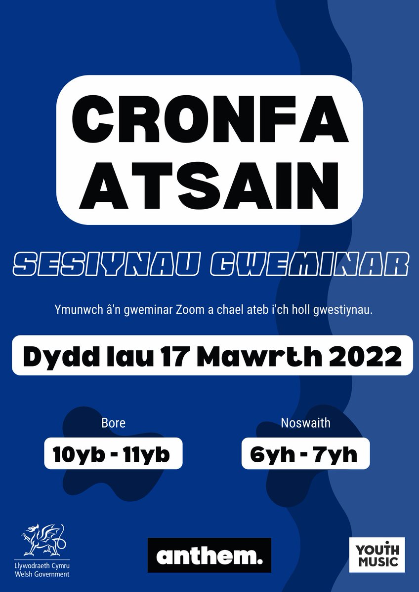 Gadewch i ni siarad Atsain!

Sicrhewch fod Anthem yn ateb eich holl gwestiynau am Atsain! Mae sesiynau bore a nos i'w gweld yn y ddolen isod.

Archebwch i ymuno yma 👉 bit.ly/3pMMWRc