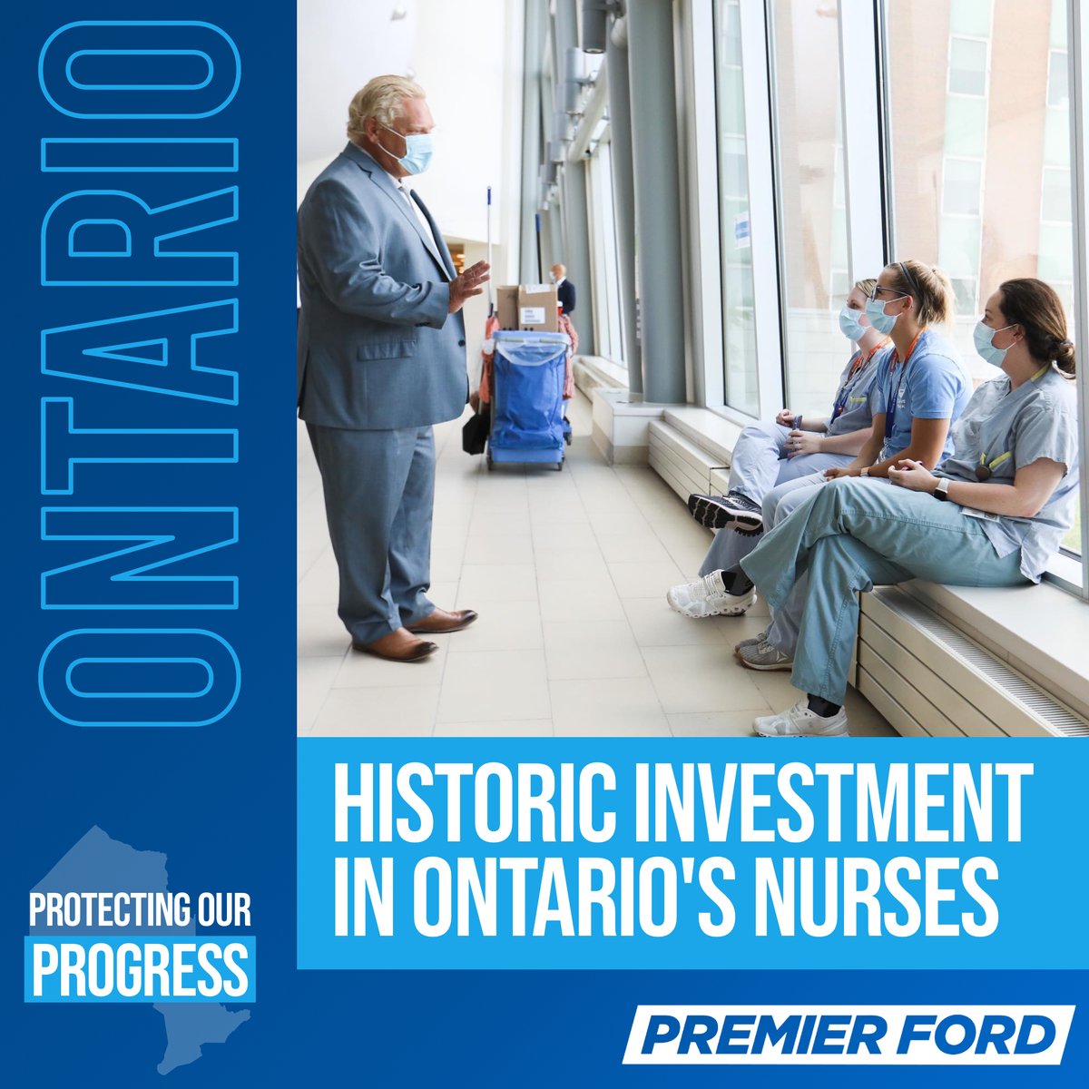 fordnation's tweet image. Throughout the pandemic, nurses have shown dedication and selflessness as they cared for Ontarians.

We're providing nurses with a payment of up to $5,000 that will help stabilize and retain our nursing workforce so patients can access the care they need.

news.ontario.ca/en/release/100…