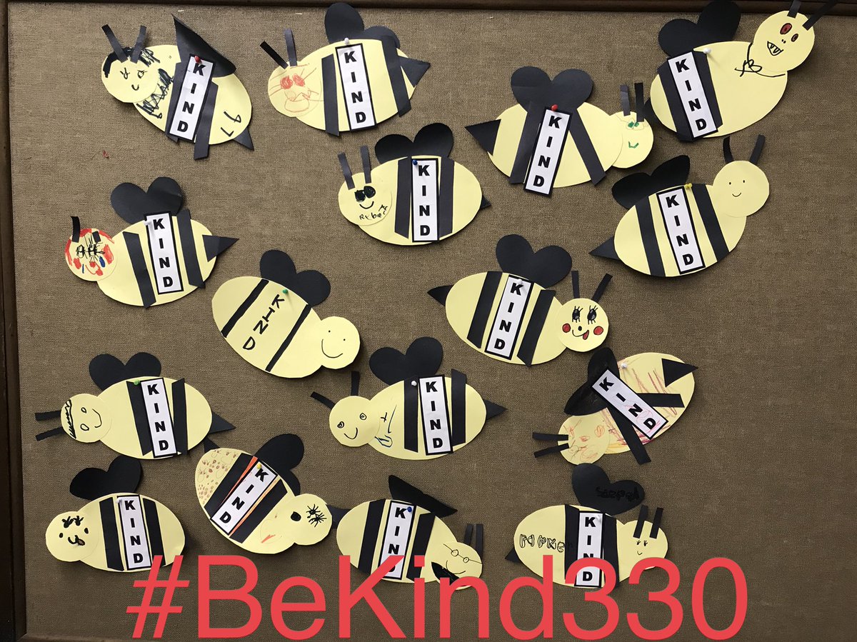 Pfeiffer Kindergartners are learning to “bee” kind! #BeKind330 @akronschools