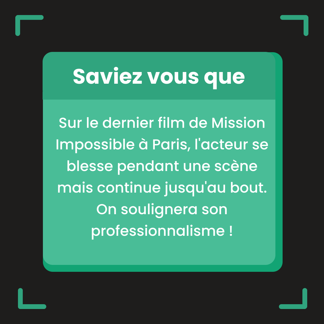 WeKlapFr's tweet photo. Hello !

Voici une anecdote sur le film Mission Impossible ! La connaissiez vous ?

#weklap https://t.co/kWNH39PgPF