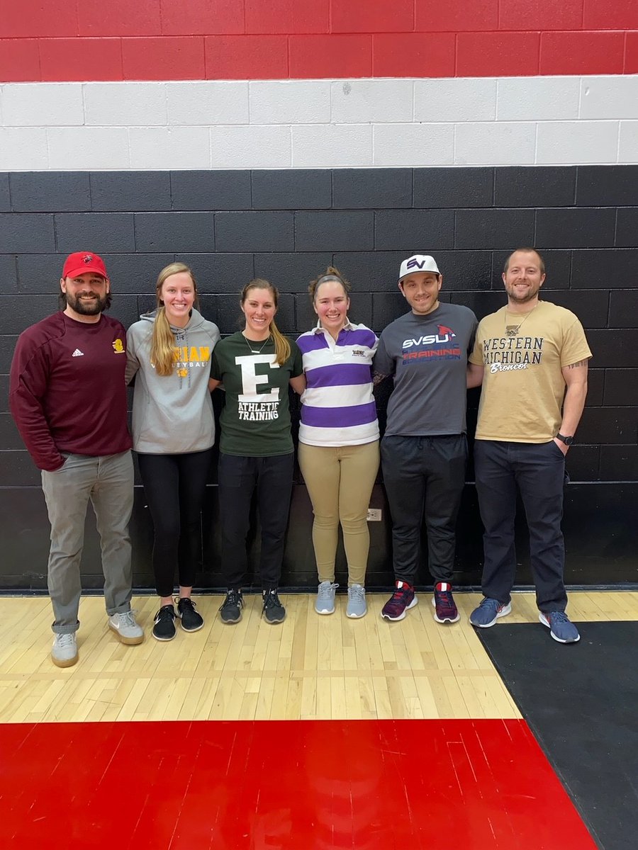 Alumni Day!

Shoutout to the AT programs that gave us our start into the profession!

CMU and Texas Tech: Matt
Adrian College: Emily
EMU: Beth
West Chester: Kasey
SVSU: Nick
WMU: Peter